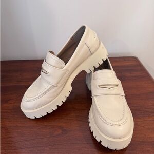 Steve Madden Cream Chunky Penny Loafers